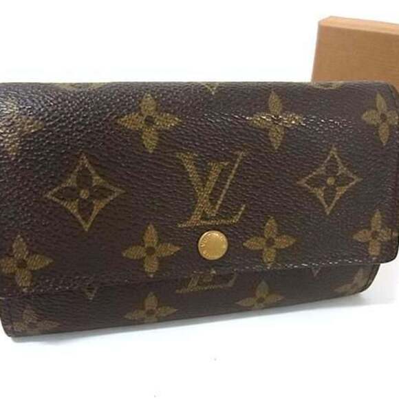 LOUIS VUITTON Louis Vuitton Porte Monnaie Zip Wallet M61735 Brown Monogram Wo...